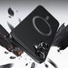 For Samsung Galaxy S24+ Case Compatible with MagSafe PU TPU PC Phone Back Cover with Metal Lens Frame
