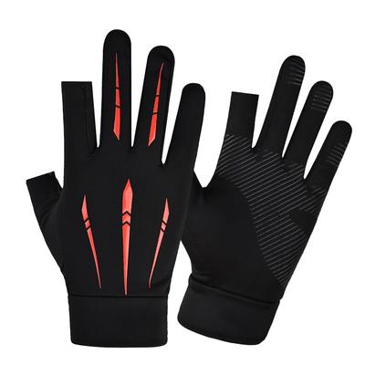 Sonnenschutzhandschuhe aus Eisseide für Frühling und Sommer zum Angeln für Damen, atmungsaktiv, hochelastisch, für Radfahren und Autofahren im Freien, Zwei-Finger-Handschuhe