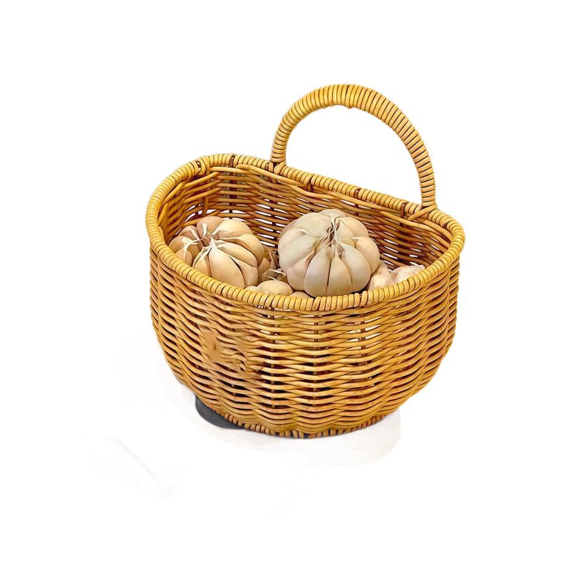 Boho Chic Wall Hanging Basket Handcrafted for Kitchen Storage and Ginger Holder