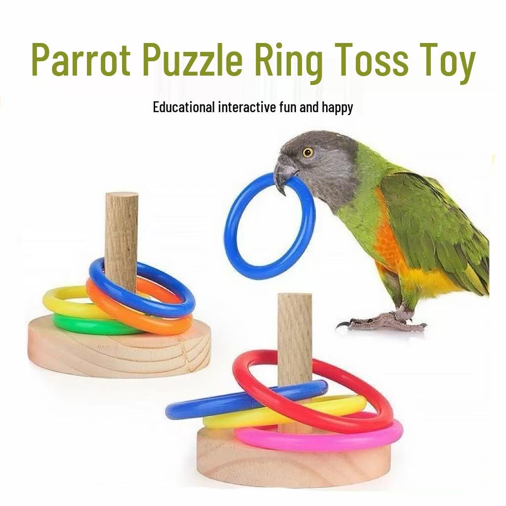 Interactive Bite-Resistant Parrot Ring Toy for Budgies, Cockatiels, and Sun Conures