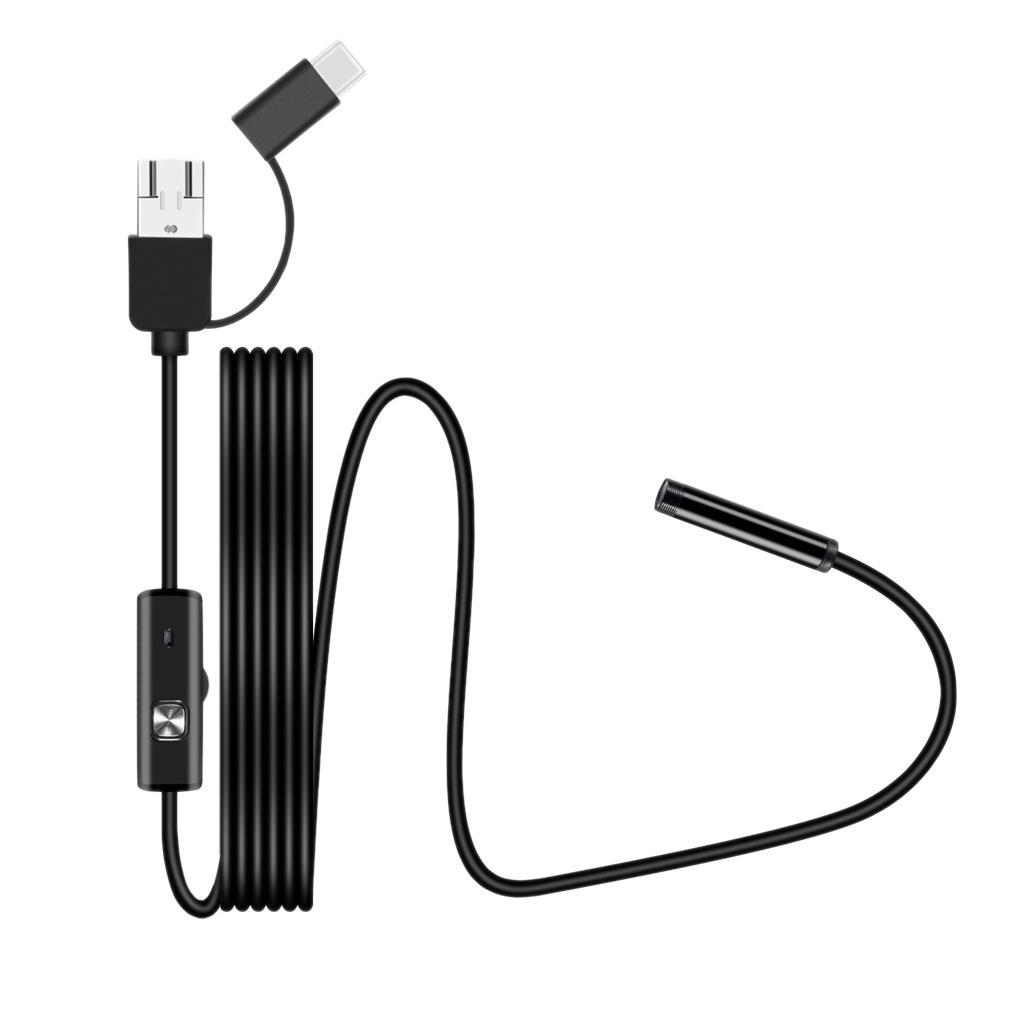 5.5mm 6 LED Borescope Snake Inspection Camera Scope for Android & PC 2m ...