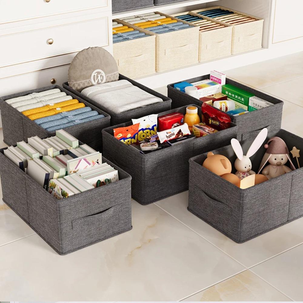 Fabric Cloth Storage Box for Book Clothes Toys Sundries Storage Foldable Closet Drawer Storage Wardrobe Clothes Bra Organizer