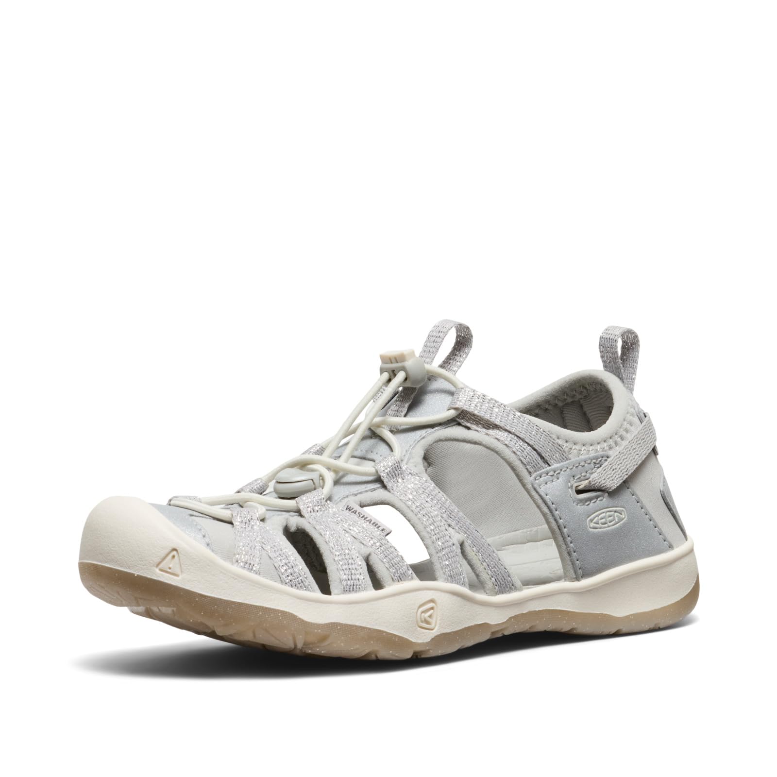 

KEEN Kids MOXIE Sandal (Sizes 15.0-19.5cm), Lightweight Sandals for School and Athletic Wear, Silver, 18.0cm for Boys and Girls