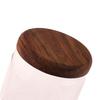 1Pcs Wooden Cover Coffee Beans Vacuum Sealed Tank Transparent Glass Food Storage Jars Household Moisture-Proof Container