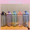 Big Capacity 2l Plastic Water Bottle With Straw Space Cup For Travel And Sports, With Practical Scale
