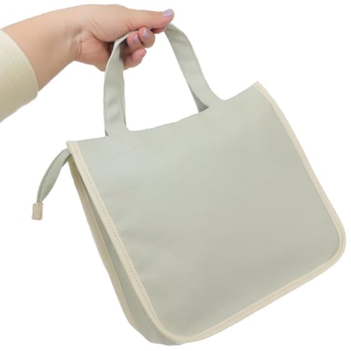 Fluffy insulated tote bag, cream