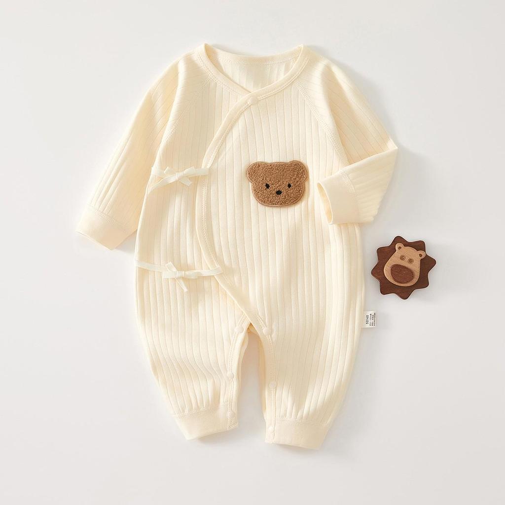 Neugeborenen Strampler aus reiner Baumwolle mit Schmetterlingsmotiv - Vier Jahreszeiten, Knochenloser Jumpsuit für Frühling & Herbst
