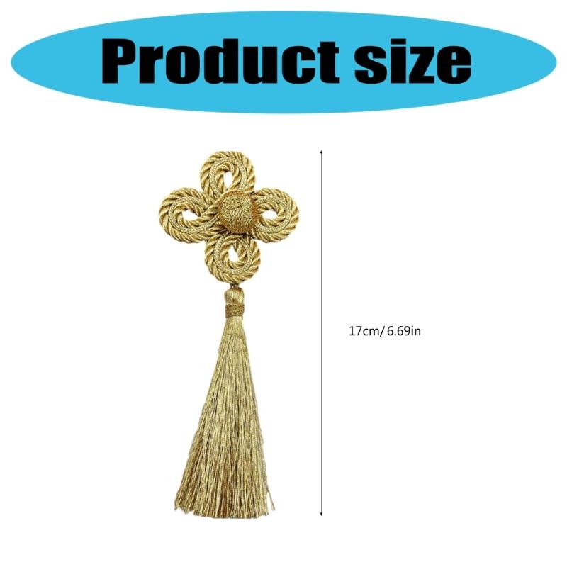 Handcrafts Clovers Tassels With Gold Thread Design Elegant Clothing Embellishment Craft Project Decoration For Wedding