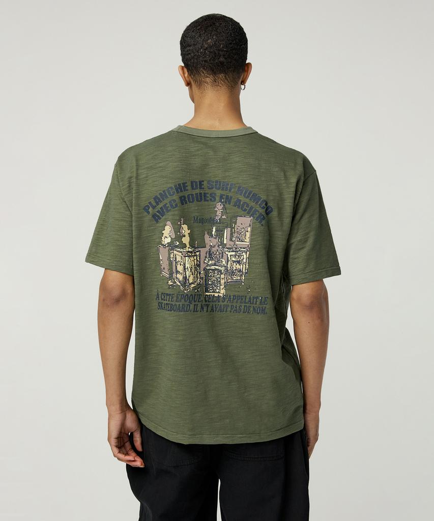MAGOODGAN Swagber 3581 Slub Angel Semi-Overfit Khaki Short Sleeve Tee