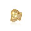 European and American New Hip-hop Retro Portrait Ring with Copper Inlaid Zircon, Niche Design, Exaggerated and Trendy Men's Ring