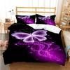 Purple Lavender Butterfly Comfortable Duvet Quilt Cover Pillowcase Bedding Set Children Bedroom Decoration Home Textile