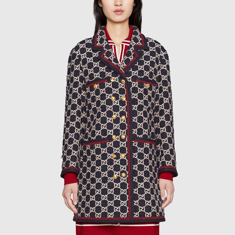 Previous Season GG Pattern Tweed Coat 577448-ZAAMP-4447