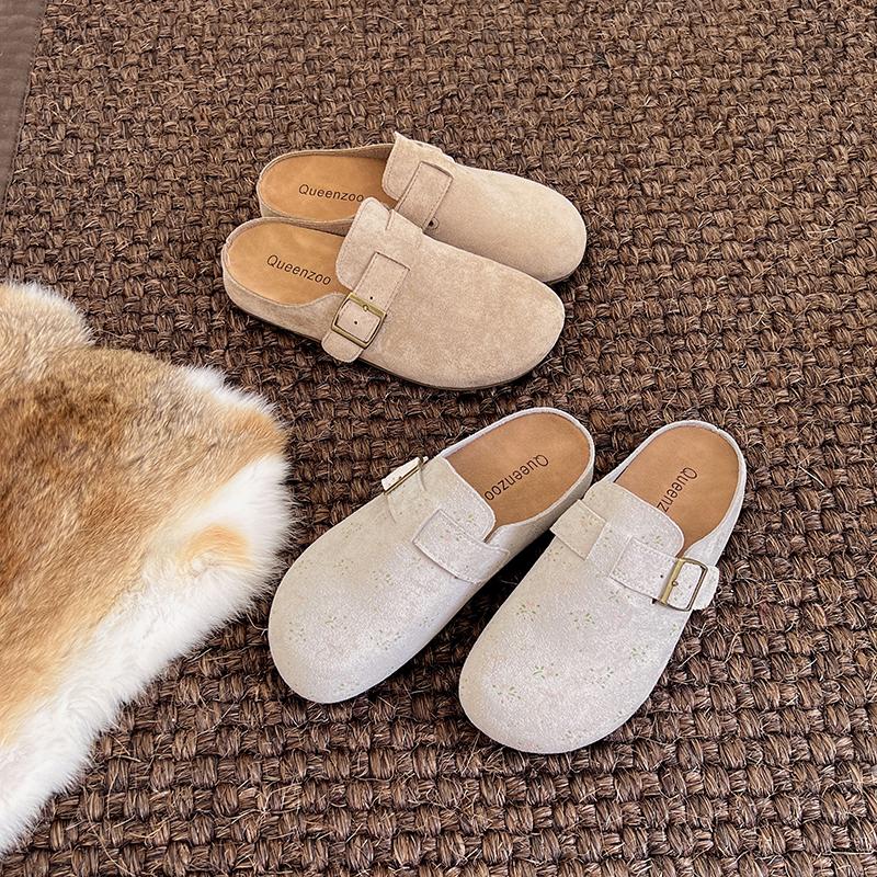 Thick Heel Sandals Slippers Soft Wood Bottom Half Slippers Head Covering Women's Summer Fashiable Clogs Chinese Manufacture