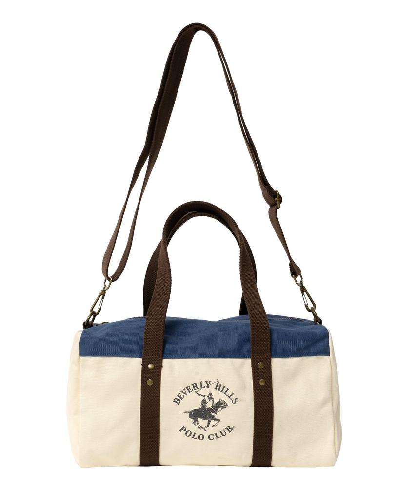 Hills Polo Shoulder Bag Canvas Tote Handbag Large Canvas Large Capacity 10L Plain Pocket Includes Shoulder Belt Crossbody Bag Brand Navy [Beverly