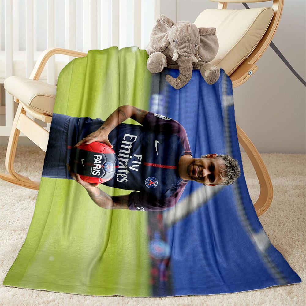 Neymars Ikonischer Haarschnitt Decke Strapazierfähiger Komfort Perfekt für Couch Picknicks Sofa Vier Jahreszeiten Vielseitig Spielerisches Design