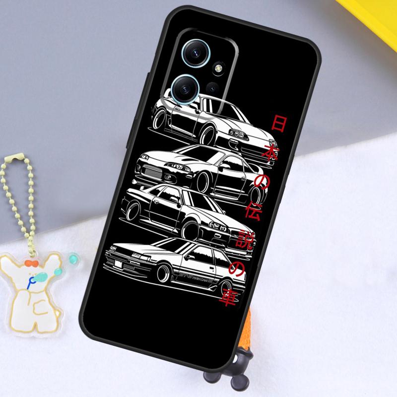 Sports Drift Car Case For Xiaomi Redmi Note 13 14 9 10 11 12 15 Pro Plus Cover For Redmi 13C 15 C 12C 14C 10C
