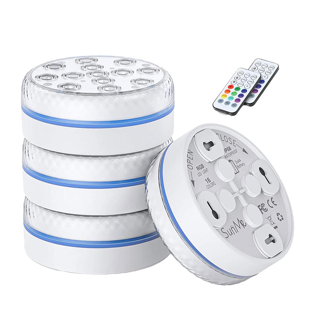Unterwasserleuchten mit Fernbedienung 13LED Schwimmbadleuchte IP68 Wasserdicht Helle Tauchlampe für Teich/Pool/Aquarium