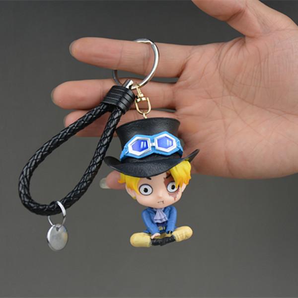 Cartoon Figure Luffy Zoro Sanji Key Chain Pendant Doll Keychain Backpack Accessories Gift ONE PIECE Lightweight Carry Portable Mini Cute