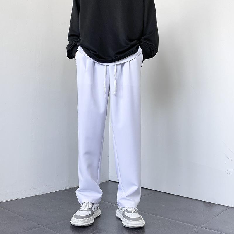 Spring and Autumn Trend Drop Suit Pants Men's Straight Loose Spring and Autumn Casual Pants Elastic Waist Pants Boys Long Pants