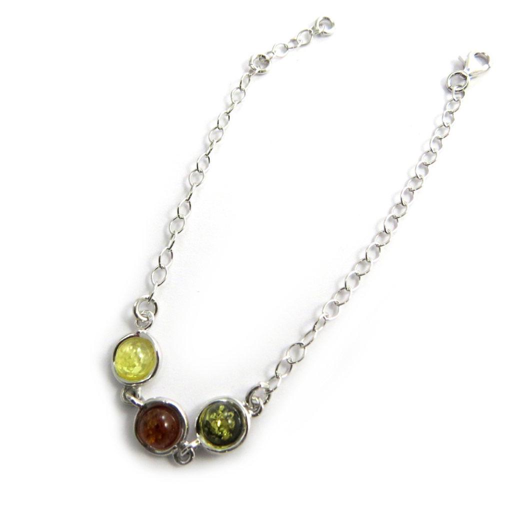 Les Trésors De Lily [N2297] - Silver Bracelet 'Inspiration' 3 Ambers (rhodium-plated) - 8 Mm