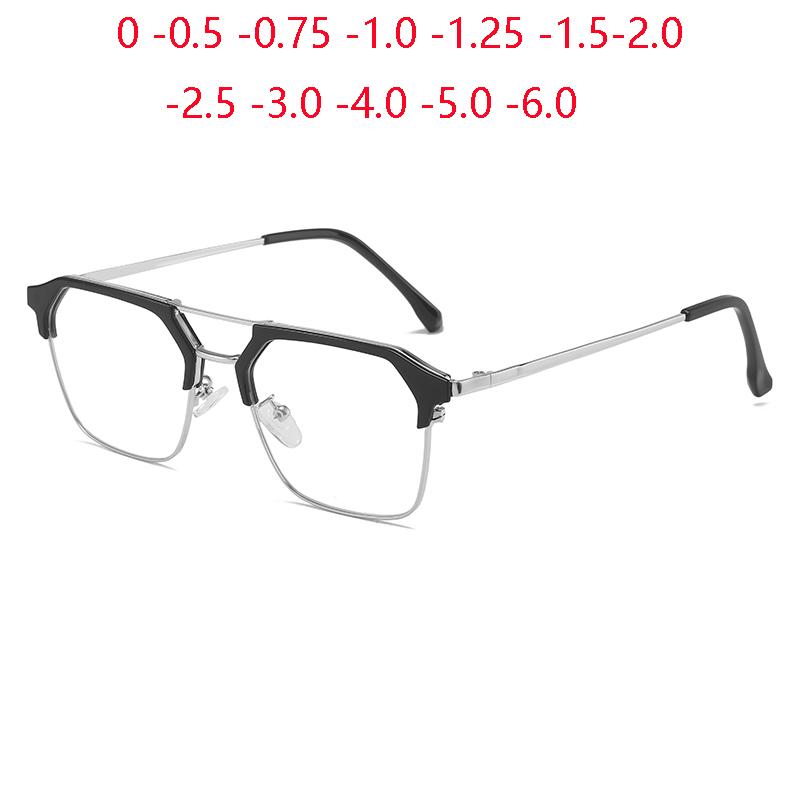 Vintage Anti Blue Rays Irregular Prescription Glasses For The Nearsighted Student Short-Sight Eyewear Diopter 0 -0.5 -0.75 To -6