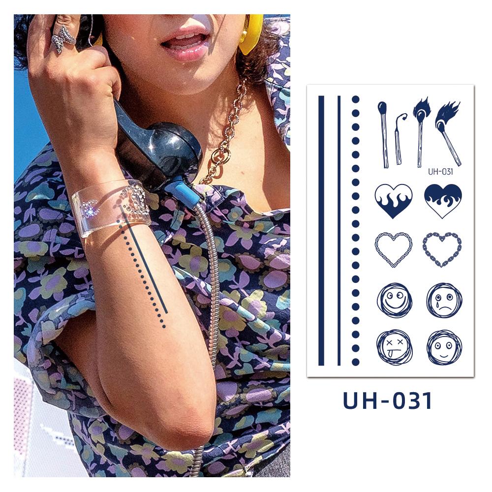 1 Sheets Semi Permanent Women's Fake Tattoos Wrist Ankle Tattoos Waterproof Sweatproof and Long Lasting Herbal Instant Tattoos