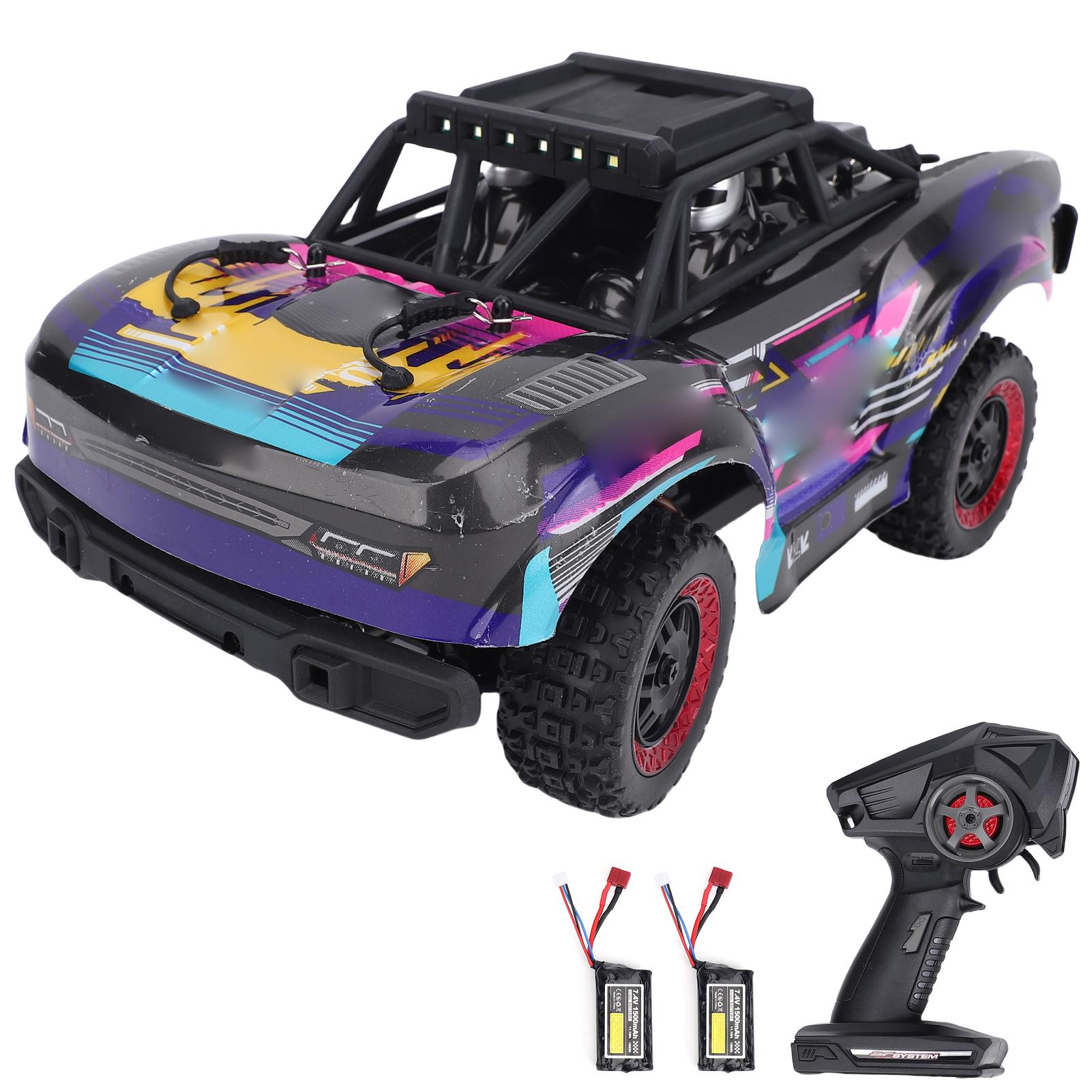 

4WD Remote Control Truck, 1:18 Scale 2.4Ghz 30KM H High Speed Remote Control Off Road Car with LED Lights, All Terrain 2xBatteries фиолетовый