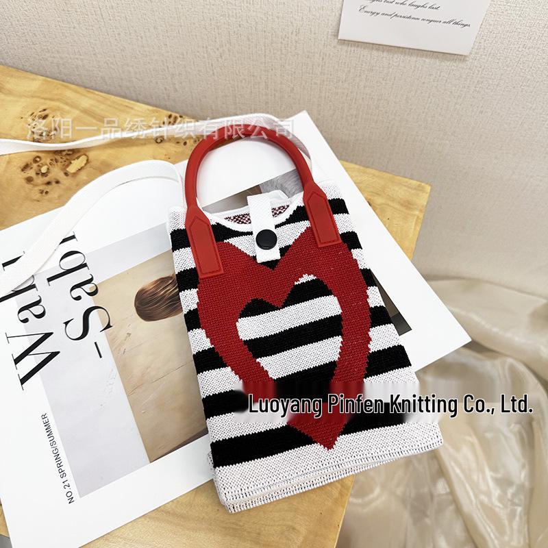 Cute Cartoon Dopamine Knit Crossbody Phone and Coin Bag