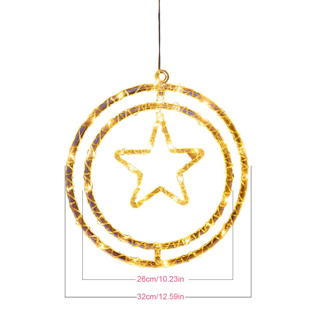 Christmas Window Lights USB Powered LED Curtain Fairy String Light Remote Control LED Hanging Ring Lights Home Garden Decoration