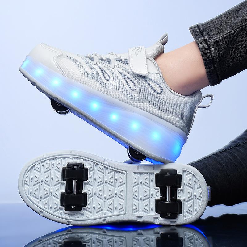 NEW 4 Wheel Speed Roller Skates Shoes for Boys and Girls LED Roller Skates for Children's Racing Ice Skating Sneaker with Wheels
