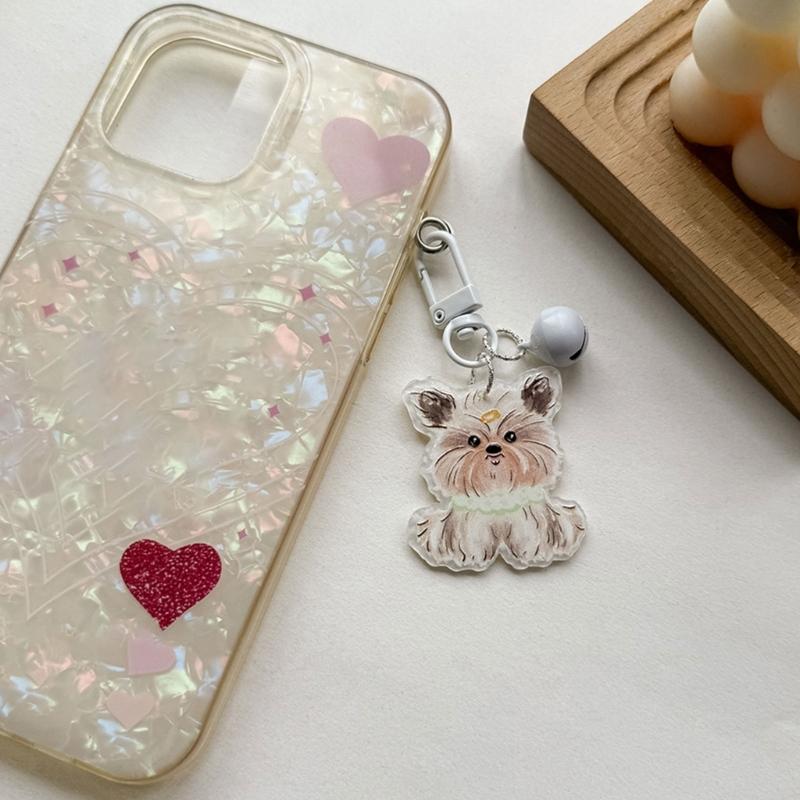 Dog Themed Acrylic Keychain Lightweight Cartoon Animal Keyring Bag Pendant Accessories for Pet Lovers and Students