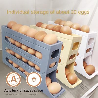 Support à 4 couches pour enroulement automatique des œufs, boîte de rangement pour réfrigérateur, conteneur de cuisine, distributeur d'œufs pour réfrigérateur, organisateur d'œufs