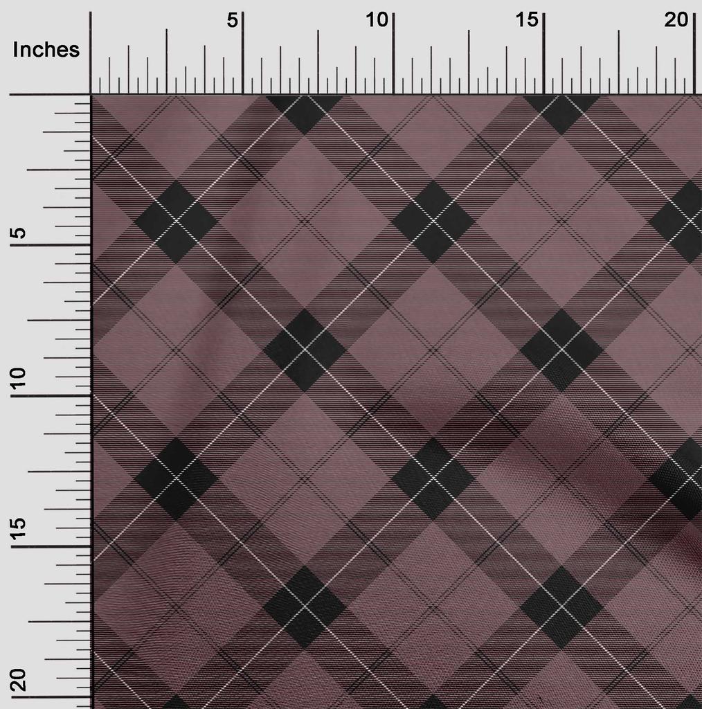 oneOone Cotton Flex Fabric Tartan Check Print Fabric By The Yard 40 Inch