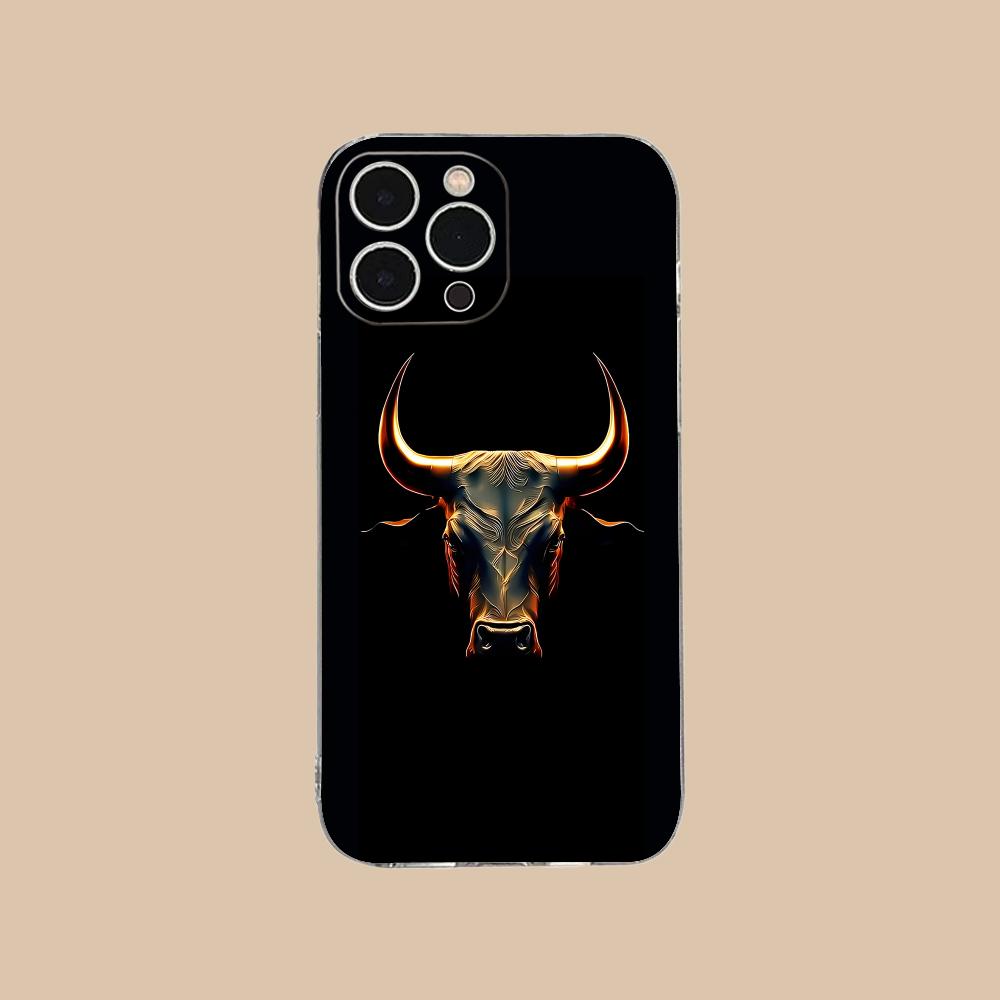 Bull Head Phone Case for iPhone 17 16 15 14 13 12 11 X XR XS Air Pro Max Plus Mini Soft TPU Clear Cover