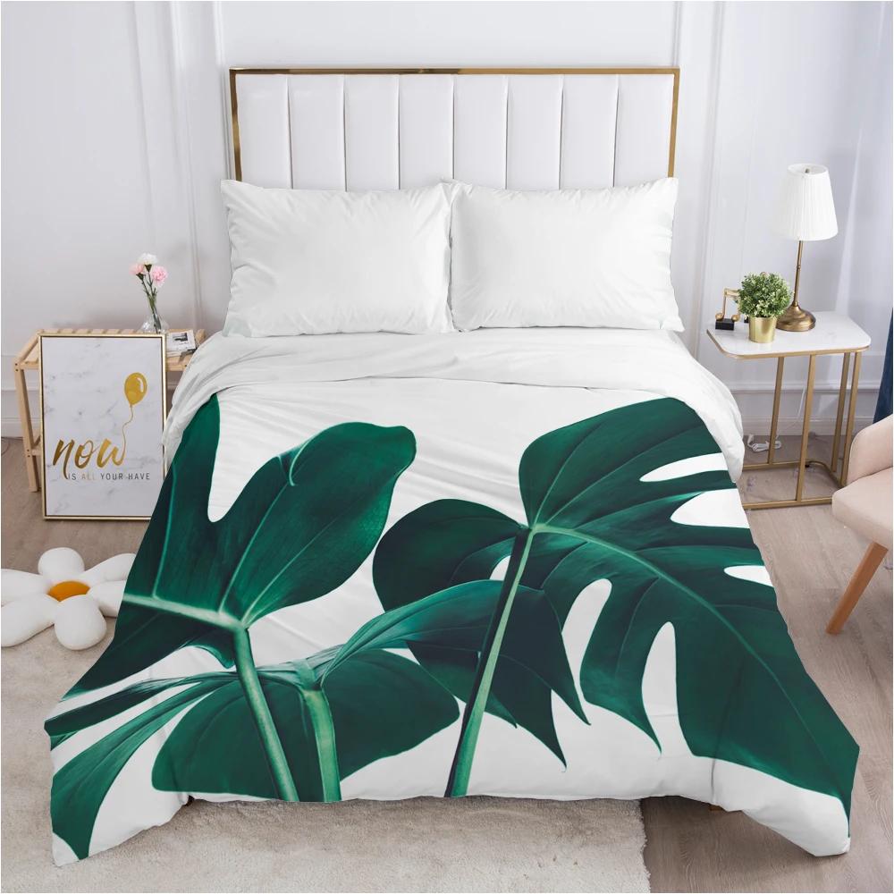 140X200 240X220 For Home Nordic Leaf Grey Duvet Cover Comfortable Quilt Blanket Case Queen King Bedding