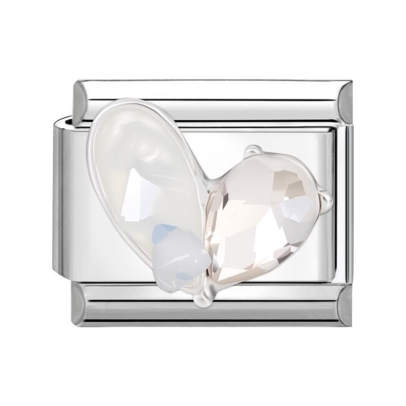 Y2K Romantic Heart Eyes Star Bow Knot Butterfly Zircon Charm Italian Links Fit 9mm Bracelet Stainless Steel Making DIY Jewelry
