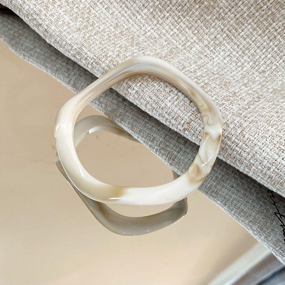 Minority Design Jelly Color Wide Bracelet Retro Geometric Irregular Bangle  Daily