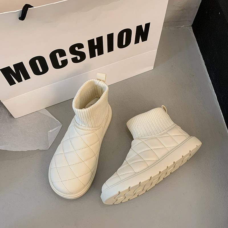 This Year's New 2025 Winter Korean Version Velvet High-top Snow Boots Female Students High-top Heightening Casual Warm Cotton Shoes