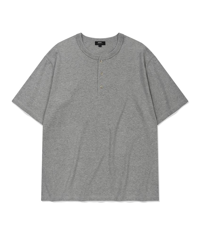 Kaneitei Basic Henlyneck Short Sleeves (Melange Gray)