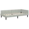 Corner Bed Frame with Headboard Light Grey 90 Cm X 190 Cm Velvet
