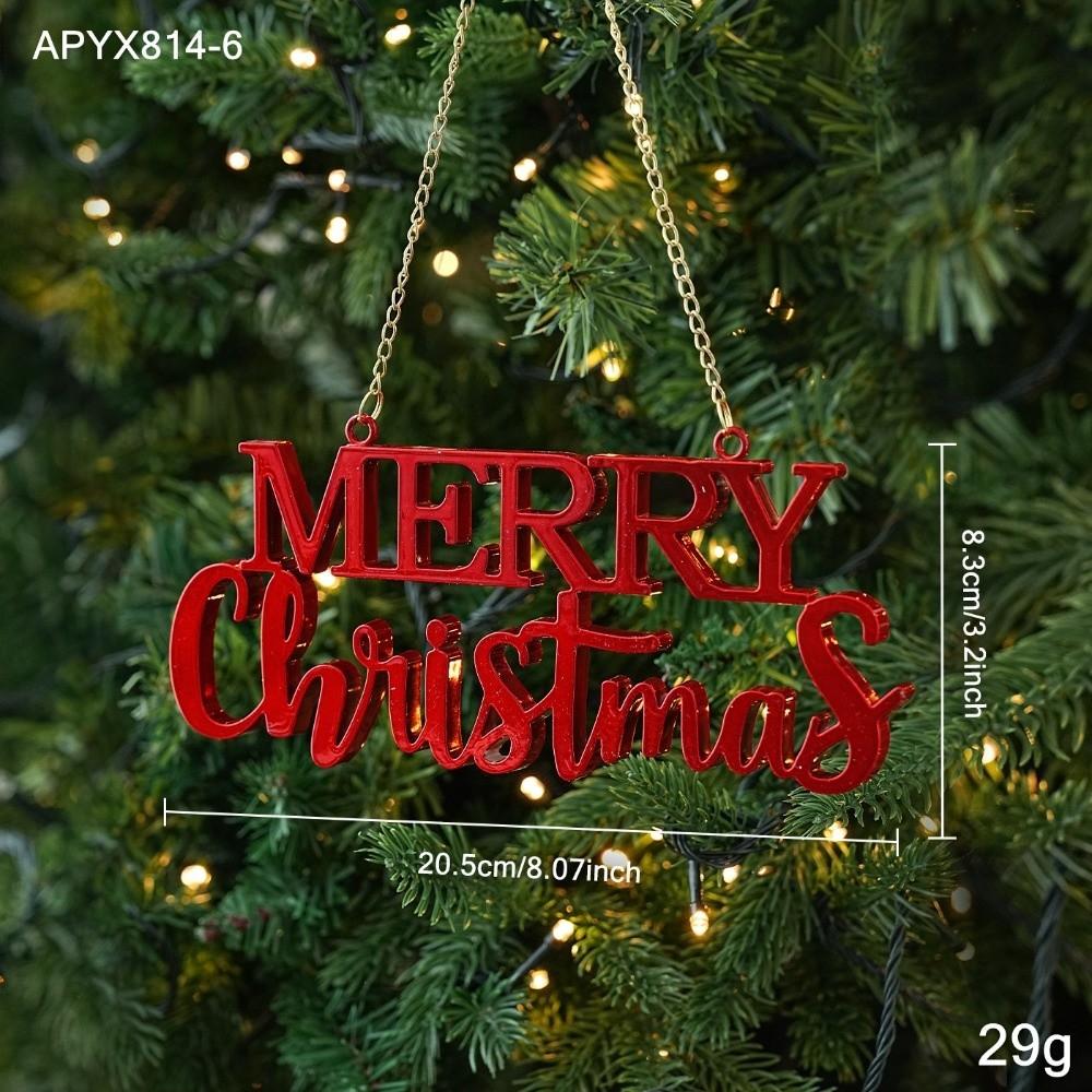 Bright Red Christmas Tree Ornament Plastic Made Glossy Surface Xmas Tree Decoration Hanging Cord Included