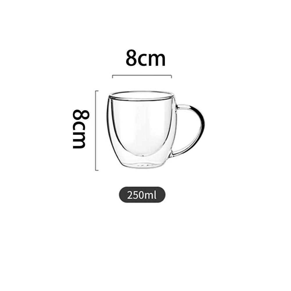 250ml/350ml/450ml High Borosilicate Glass Transparent Coffee Cup Heat Resistant Juice Cup Milk Mug 250ml