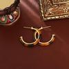 Zhao Lusi Xu Yan Maelard Caramel C-Shaped Minimalist Fashion Earrings