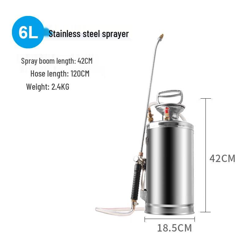 Deqier 6L Stainless Steel Pressure Sprayer