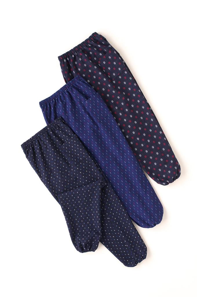 Watanosato Set of Monsura Monpe for Farm Work M [275-3set] [Kurume-ori Kasuri-style Dobby-woven Monpe] 3-piece Work, Wear, Size