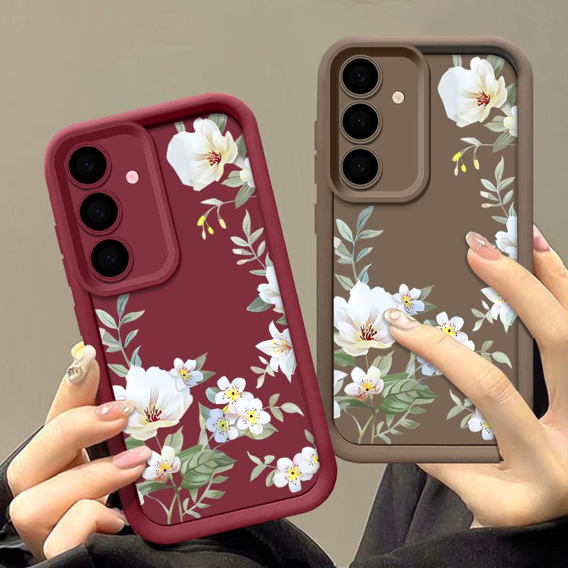 Flowers Case For Samsung Galaxy S25 Edge S24 S23 S22 S21 Ultra Plus S25 FE A17 A55 A54 A53 A56 A36 A15 A16 A25 A34 5G Soft Cover