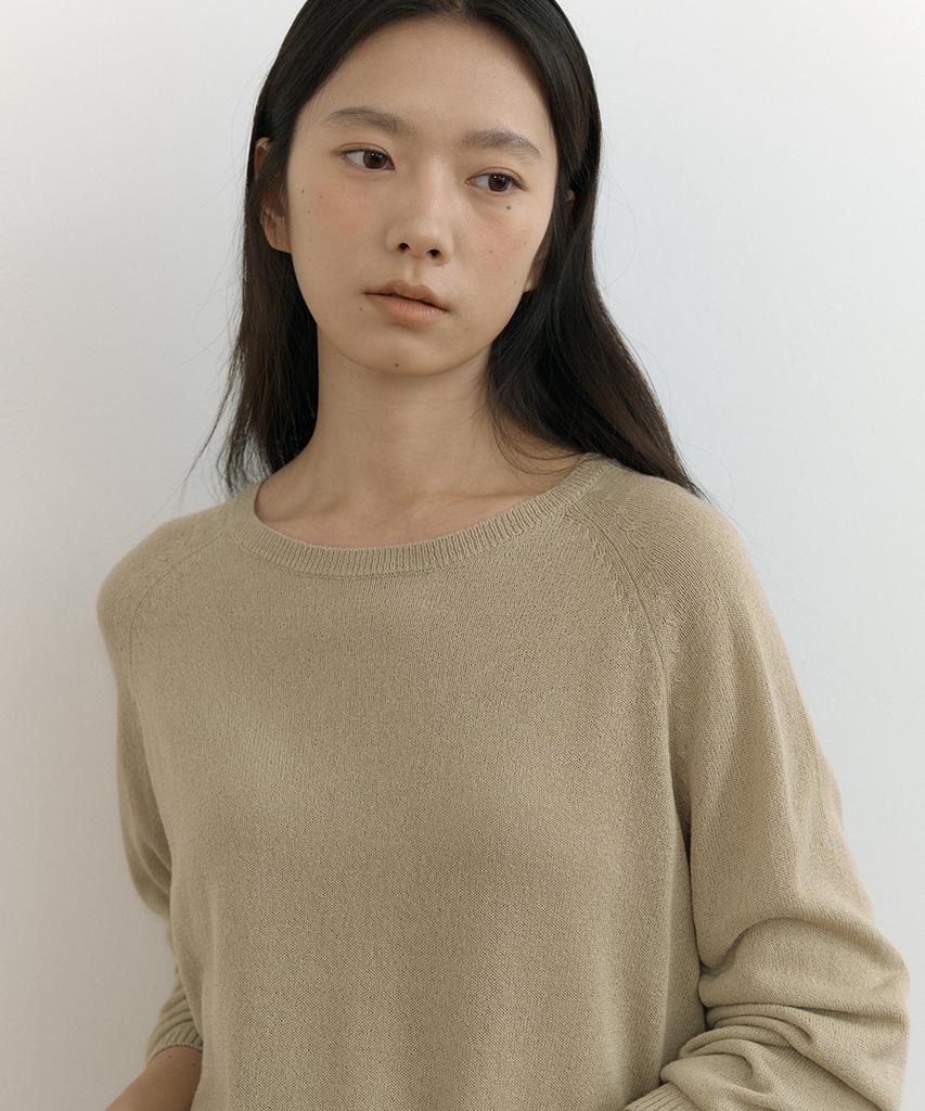 Lingseoul Linen Raglan Knit-Beige