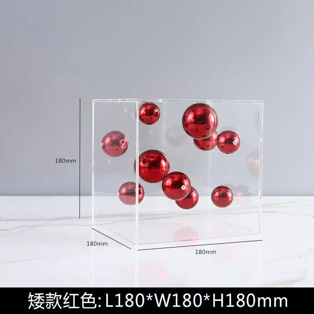 Creative Square Acrylic Cover Sphere Decoration Living Room Porch Cabinet Crafts Ornament Modern Clear Acrylic Square Home Decor
