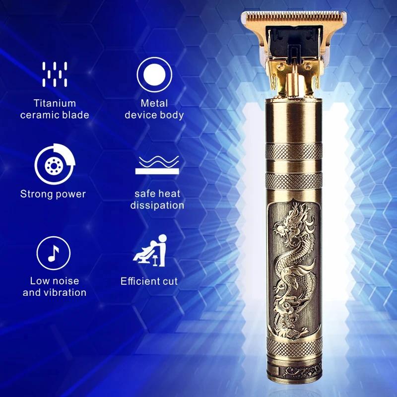 2025 New Vintage T9 Hair Cutting Machine Men's Electric Shaver Rechargeable Hair Trimmer Beard Clipper Barber Hair Cut Hot Sale