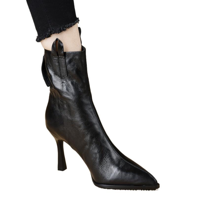 Sexy Spitzschuh High Heels Stiefeletten Damenschuhe Designer 2025 Winter Elegant Chelsea Boots Partykleid Damenpumps